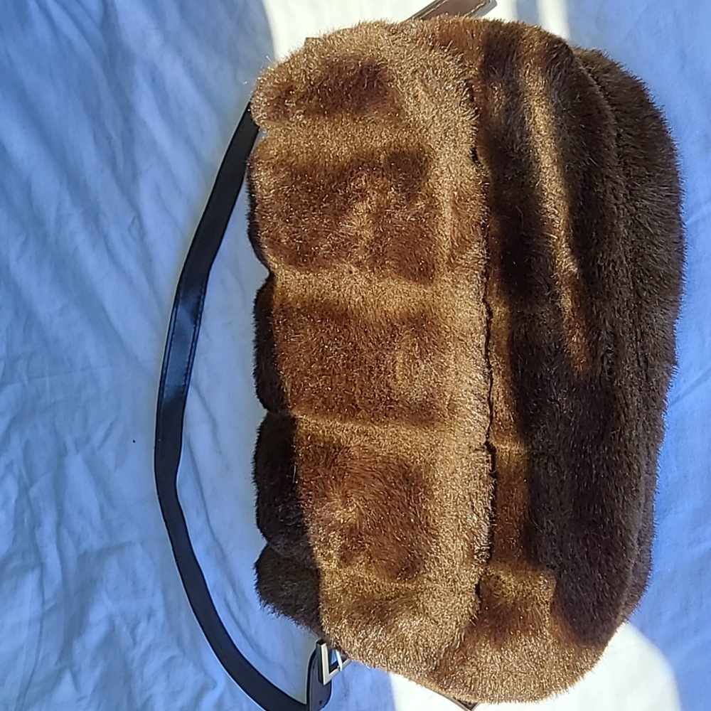 NY&CO New York and Company Brown Faux Fur Purse